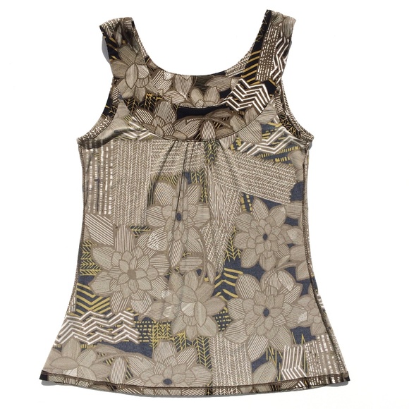 Liz & Co. Petite size PS floral tank top scoop neck polyester - Picture 3 of 6